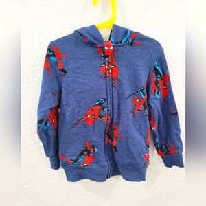 Boys Size 5 Blue Spider-Man Hoodie for Kids